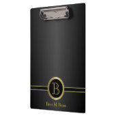 Professioneel monogram - Klassiek zwart Klembord (Links)
