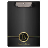 Professioneel monogram - Klassiek zwart Klembord (Voorkant)