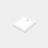 Professioneel Monogram Klassiek Zwart Wit Post-it® Notes (Schuin)