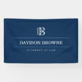 Professioneel Monogram Logo Blauw Spandoek (Horizontaal)