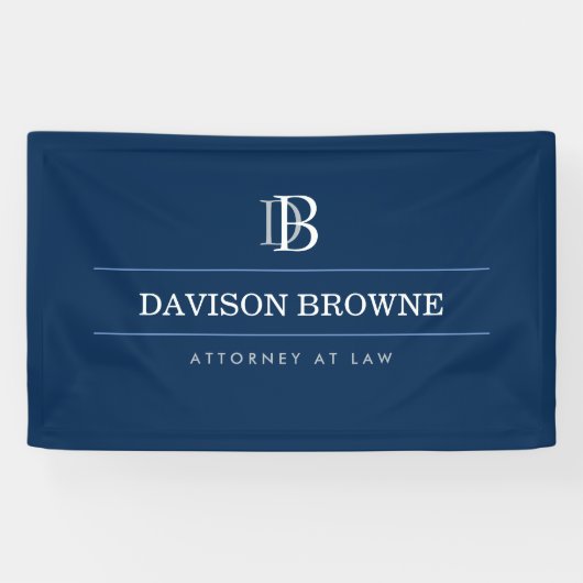 Professioneel Monogram Logo Blauw Spandoek (Horizontaal)