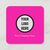 Professioneel Monogram Logo Hot Pink Elegant Vierkante Visitekaartje (Achterkant)