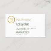 Professioneel Monogram Logo in Faux Gold Donkergro Visitekaartje (Achterkant)