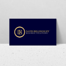 Professioneel Monogram Logo in Faux Gold Navy Blau