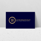 Professioneel Monogram Logo in Faux Gold Navy Blau Visitekaartje