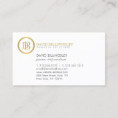Professioneel Monogram Logo in Faux Gold Wit Visitekaartje (Achterkant)