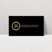 Professioneel Monogram Logo in Faux Gold Zwart Visitekaartje