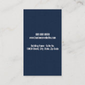 Professioneel Monogram Logo Navy blauw geweven Visitekaartje (Achterkant)