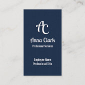 Professioneel Monogram Logo Navy blauw geweven Visitekaartje (Voorkant)