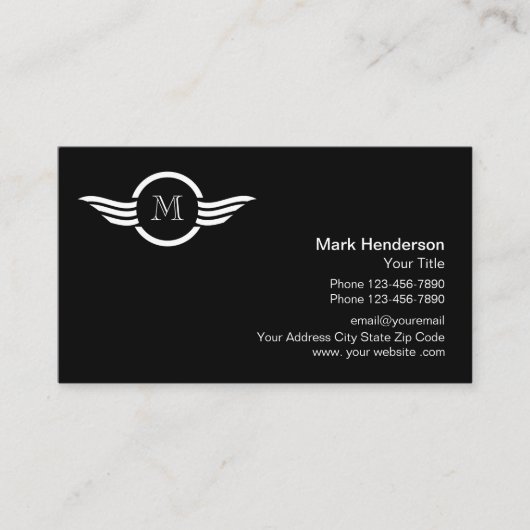 Professioneel Monogram Logo Ontwerp Visitekaartje (Voorkant)