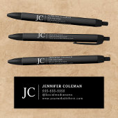 Professioneel Monogram Minimale Logo Promotie Zwarte Inkt Pen