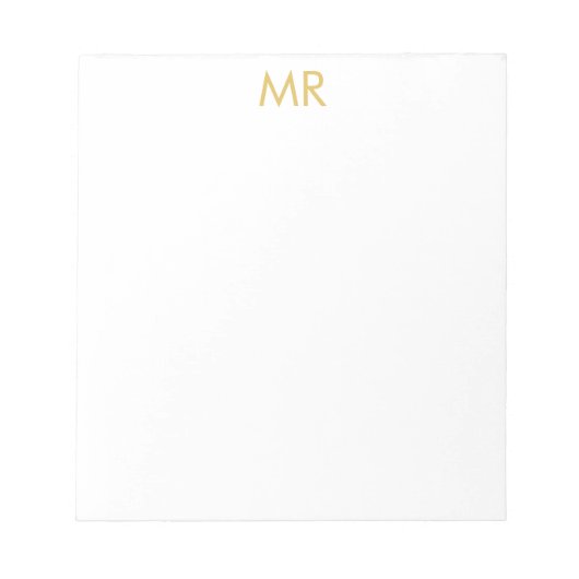 Professioneel Monogram Minimalistisch Eenvoudig Na Notitieblok (Voorkant)