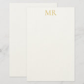 Professioneel Monogram Minimalistisch Gewone Naam Briefpapier (Voorkant / Achterkant)