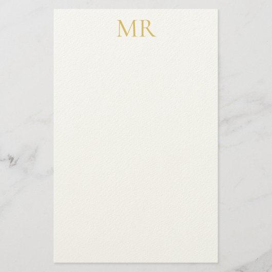Professioneel Monogram Minimalistisch Gewone Naam Briefpapier (Voorkant)