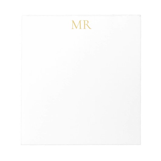 Professioneel Monogram Minimalistisch Gewone Naam Notitieblok (Voorkant)