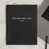 Professioneel Monogram Minimalistisch Zwart Notitieboek