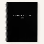 Professioneel Monogram Minimalistisch Zwart Notitieboek (Voorkant)