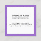 Professioneel monogram Modern Amethyst Vierkante Visitekaartje (Achterkant)