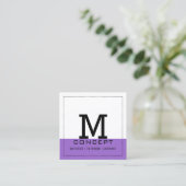 Professioneel monogram Modern Amethyst Vierkante Visitekaartje (Staand voorkant)