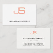 Professioneel monogram Modern Elegant Custom Visitekaartje (Voorkant / Achterkant)