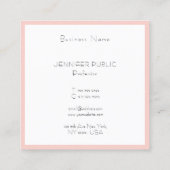 Professioneel monogram Modern Elegant Trendy Roze Vierkante Visitekaartje (Achterkant)
