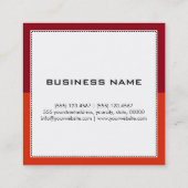 Professioneel monogram moderne rode maroon vierkante visitekaartje (Achterkant)