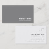 Professioneel monogram ontwerp Modern Plain Luxe Visitekaartje (Voorkant / Achterkant)