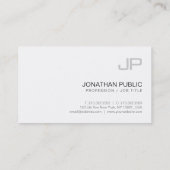 Professioneel monogram ontwerp Modern Plain Luxe Visitekaartje (Achterkant)