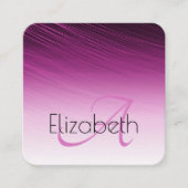 Professioneel Monogram Paarse Zwart Ombre Streaks Vierkante Visitekaartje (Voorkant)