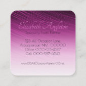 Professioneel Monogram Paarse Zwart Ombre Streaks Vierkante Visitekaartje (Achterkant)