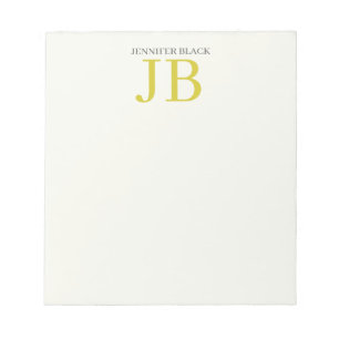 Professioneel Monogram Pastelkleur Modern Eenvoudi Notitieblok
