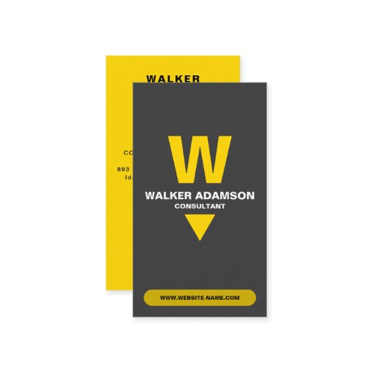 Professioneel (Monogram QR) Goud & Mat Zwart Visitekaartje (Voorkant / Achterkant in situ)