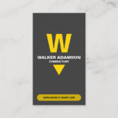 Professioneel (Monogram QR) Goud & Mat Zwart Visitekaartje (Voorkant)