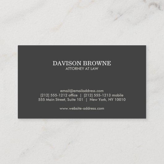 Professioneel Monogram Taupe Visitekaartje (Achterkant)