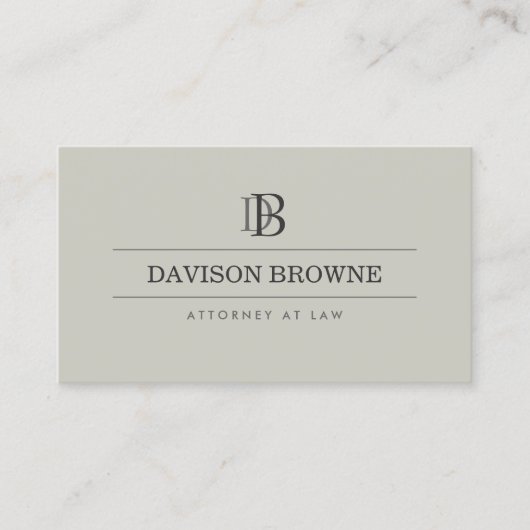 Professioneel Monogram Taupe Visitekaartje (Voorkant)