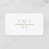 Professioneel Monogram V Logo Minimaal Zand Visitekaartje (Voorkant)