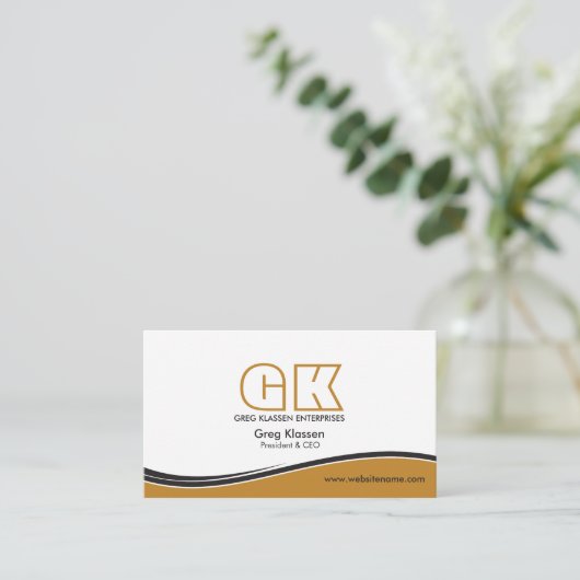 Professioneel monogram visitekaartje (Staand voorkant)