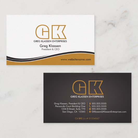 Professioneel monogram visitekaartje (Voorkant / Achterkant)