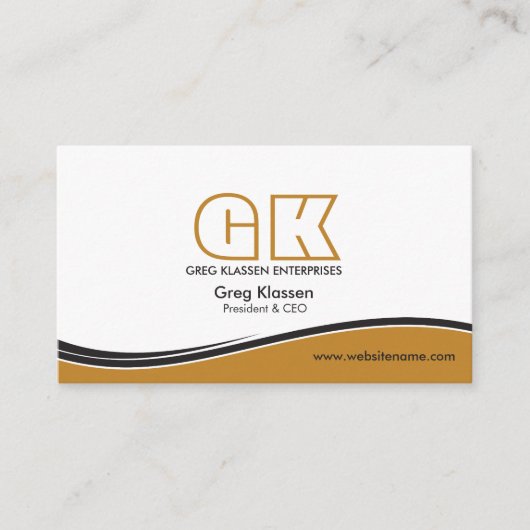 Professioneel monogram visitekaartje (Voorkant)