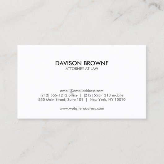 Professioneel monogram visitekaartje (Achterkant)