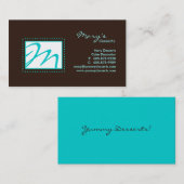 Professioneel monogram Visitekaartje Blauw bruin (Voorkant / Achterkant)
