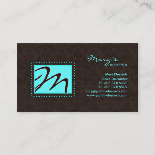 Professioneel monogram Visitekaartje Blauw bruin