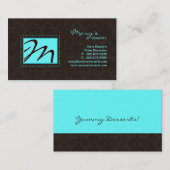 Professioneel monogram Visitekaartje Blauw bruin (Voorkant / Achterkant)