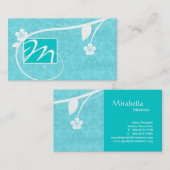 Professioneel monogram Visitekaartje Floral (Voorkant / Achterkant)