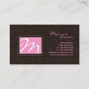 Professioneel monogram Visitekaartje Roze bruin