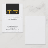 Professioneel Monogram Wit Grijs Visitekaartje (Voorkant / Achterkant)