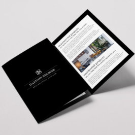 Professioneel Monogram Zwart Brochure Drieluik Kaart