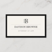 Professioneel Monogram Zwart en Ivoor Visitekaartje (Voorkant)