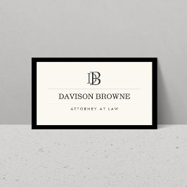 Professioneel Monogram Zwart en Ivoor Visitekaartje