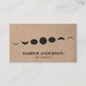 Professioneel Monogram Zwart Maan Logo Visitekaartje (Voorkant)